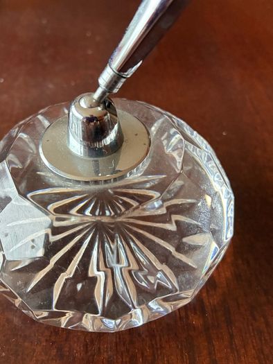 Crystal Desk Pen & Paper weight set