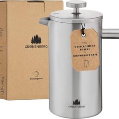 Insulated French Press Cafetiere - Stainless Steel Coffee Maker - Brand New
