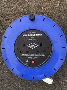 15 meter "twin plug in" heavy duty extension cable 13A/240 Volts