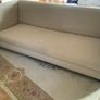 Large 7 foot cream linen sofa Image 7
