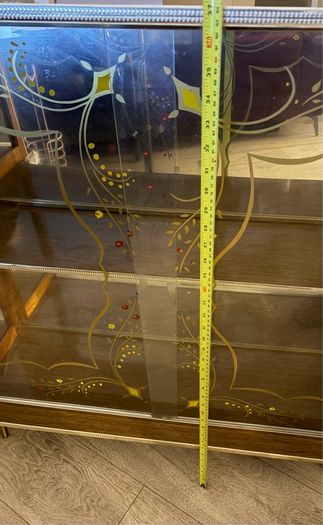 Vintage Mid-Century Cocktail / Drinks Cabinet Glass/ Wood Bar Display (1950s/60s)