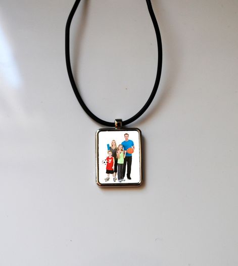 Personalised Rectangle Pendant with Cord