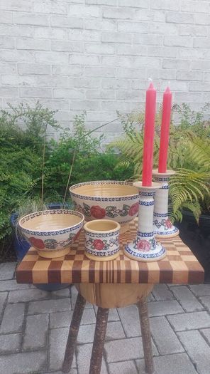Beautiful Nicholas Mosse Tall Candlestick in the Popular but Discontinued Kilfane Rose Pattern, Circa 1996-2004, Number One of Two Available