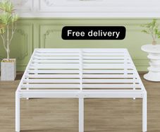 High White King Size Bed Frame 5ft with Rounded Corner