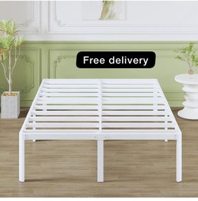 High White King Size Bed Frame 5ft with Rounded Corner