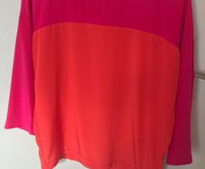 Luisa Cerano orange and pink blouse (size 10)