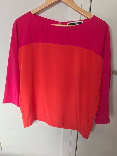 Luisa Cerano orange and pink blouse (size 10)