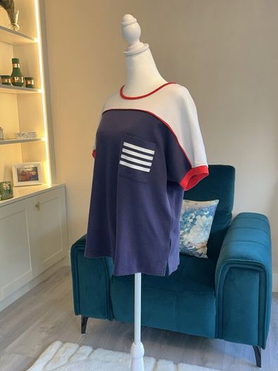 Ladies Navy, White & Red Tee Shirt from West Quay Carrig Donn