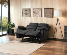 2-Seater Recliner Sofa, Black