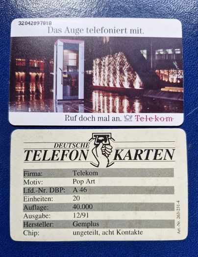 Different Country Vintage Call Cards (2 Euro Each)