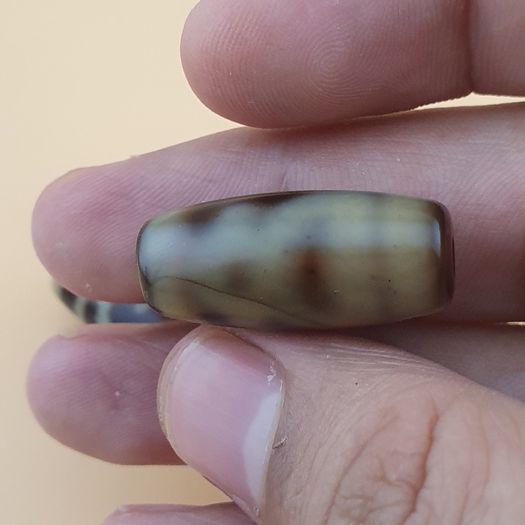 Vintage Lot of 3 Himalayan Tibetan Agate Dzi Beads Amulets