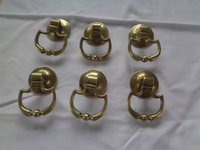 Vintage Brass Handles x 6 for Sale