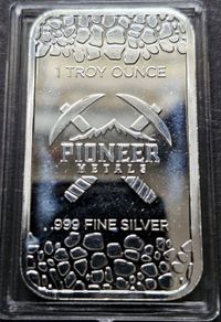 1 oz Silver Bar Pioneer Metals .999