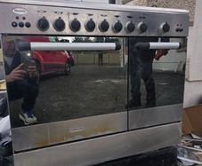 Beumatic Freestanding 90cm dual-fuel cooker