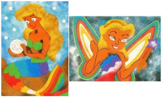 Sand art  cards pictures with glue