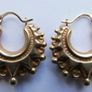 Victorian 9CT Gold  375 Earrings 13mm Spike Creole Hoops Gypsy Vintage 1,7g Image 4