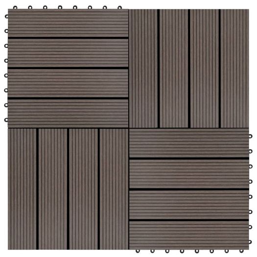 22 pcs Decking Tiles 30x30cm 2 sqm WPC Brown