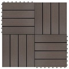 22 pcs Decking Tiles 30x30cm 2 sqm WPC Brown