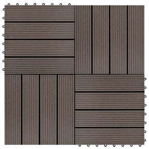 22 pcs Decking Tiles 30x30cm 2 sqm WPC Brown