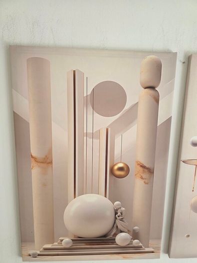 3 framed printed canvas 45x65cm