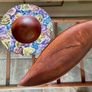 Hand Lathed Signed Coloured Edge Bowl Solid Mahogany Image 7