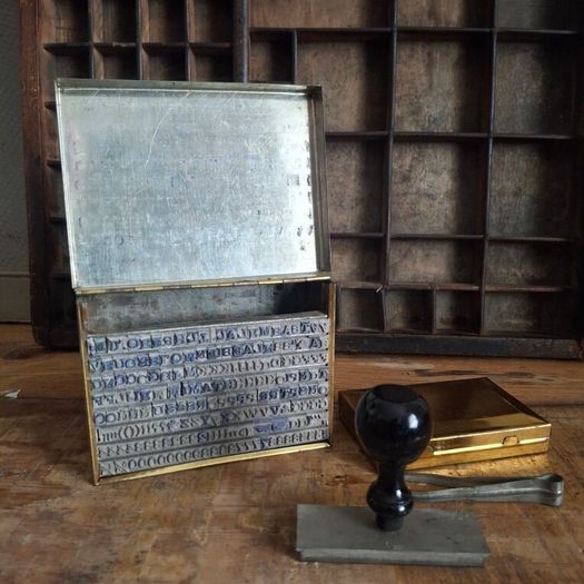 Complete Antique French La Mondiale Printing Kit