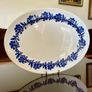 Vernacular Blue and White Spongeware  Floral Platter Unmarked 30 cm Image 3