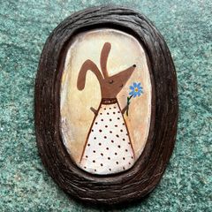 Charming handmade clay wall art