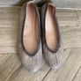 Hispanitas Textured Leather Ballet Flats - Grey / Taupe Shimmer Image 2