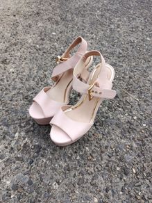 leather peeptoe heels