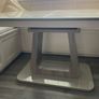 tempered glass extendable  table, driftwood colour base Image 3