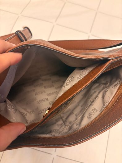 Michael Kors Crossbody Bag - Grained Leather and Gold Hardware