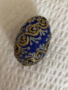 Hand decorated Wooden Ovoid