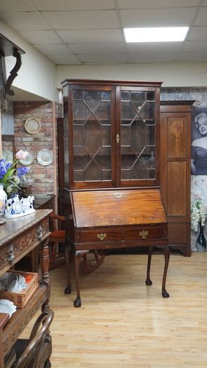 Antique Mahogany Bureau Bookcase