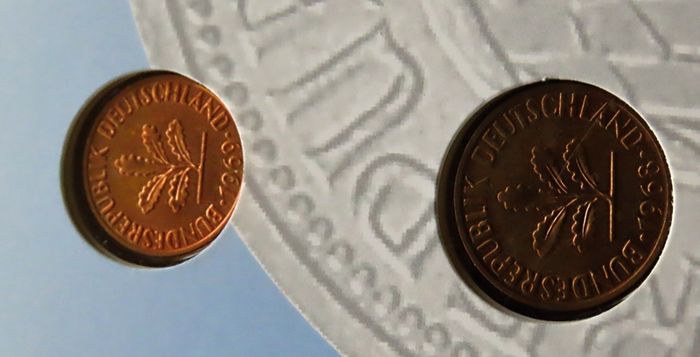 12 Coins (incl 2 Silver ) in old Germany set | 130 Years Deutsche Mark | 2 Silver coins | 12 coins