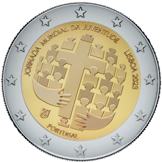 Portugal 2 Euro Commemorative Coin 2023 - World Youth Day. Uncirculated.