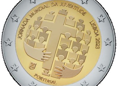Portugal 2 Euro Commemorative Coin 2023 - World Youth Day. Uncirculated.