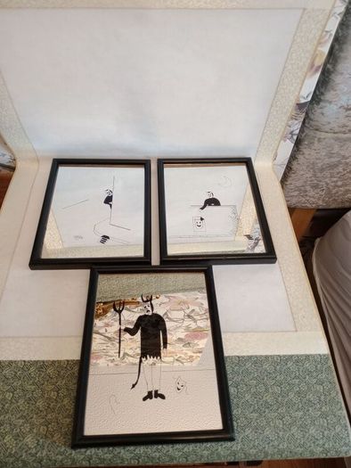 Vintage Set of 3 Unusual Devil Mirrors