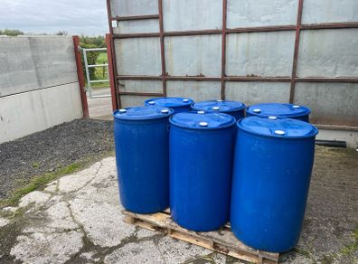 blue barrels