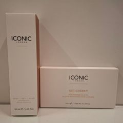 Iconic London Get Cheeky Face Powder Palette & Face Mist Prep Set Blur