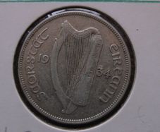 Irish Free State. 1934 Silver Half Crown