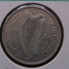 Irish Free State. 1934 Silver Half Crown