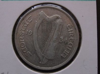 Irish Free State. 1934 Silver Half Crown