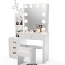 Dressing Table LED with Mirror & Stool Image 3