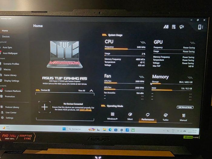 Asus Tuf Gaming A15 Fa507nv | Rtx 4060 8gb 140w | Ryzen 5 7535hs | 16gb Ddr5 | 512gb Ssd | Fhd 144hz | Warranty