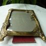 Original Art Nouveau Brass Dressing Table Pieces. Photo Frame and Repousse Tray Image 9