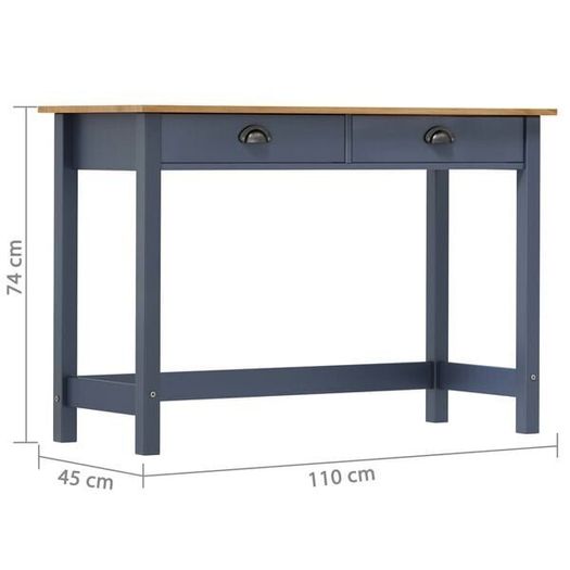 Console Table Hill with 2 Drawers Grey
