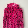 Girls Pink Leopard Print Fleece Onesie 13-14 Years Image 2