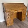 Solid Oak Roll-Top Bureau / Writing Desk Image 2