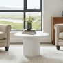 The Luna Modern White Coffee Table with Metal Base Image 2